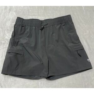 Voyager Womens Gray Hiking Shorts Drawstring Waist Active Cargo‎ Pockets